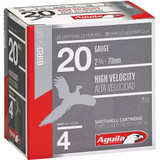 Aguila High Velocity Shotgun Game Load 20 ga. 2.75 in. 1 oz. 4 Shot 25 rd.