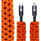 Dark Energy Lightning to C Paracord Cable  Black