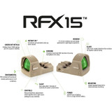 Viridian RFX15 Reflex Sight 1x17 Micro Green Dot SHIELD Mounting FDE