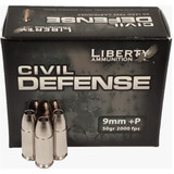 Liberty Civil Defense Pistol Ammo 9mm +P 20 rd.