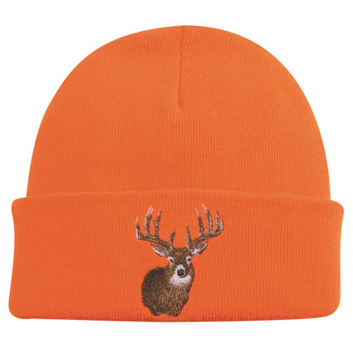 Outdoor Cap Knit Watch Cap w/ Deer Blaze Orange