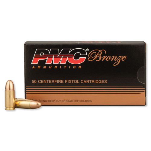 PMC Bronze 9mm Luger FMJ 124 Grain 50 Round Pistol Ammo