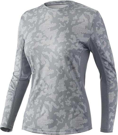 Huk Women's Icon X Running Lakes Overcast Grey Long Sleeve