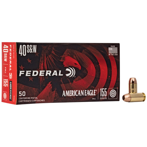 Federal American Eagles 40 S&W 155 Grain FMJ 50 Round Pistol Ammo