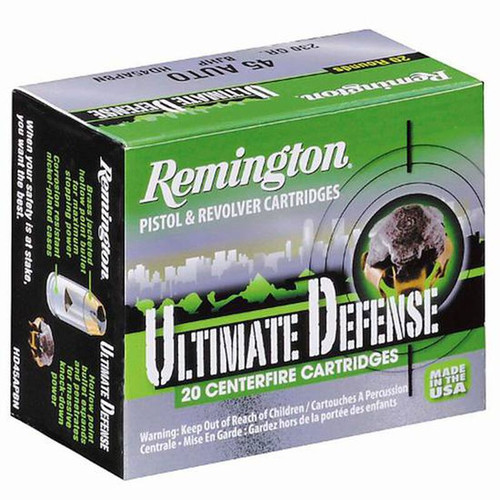 Remington Ultimate Defense Full Size 380 ACP 102 gr. BJHP 20 rd. Handgun Ammo