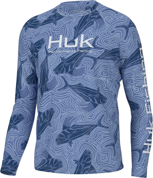 Huk Pursuit Rooster Wake Wedgewood Long Sleeve Crew