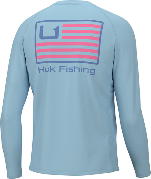 Huk and Bars Pursuit Crystal Blue Long Sleeve T-Shirt
