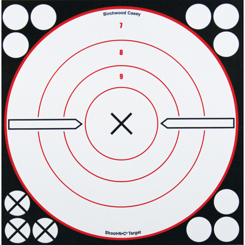 Birchwood Casey Shoot-N-C Target 8 in. Black/White X-Bull 6 pk.