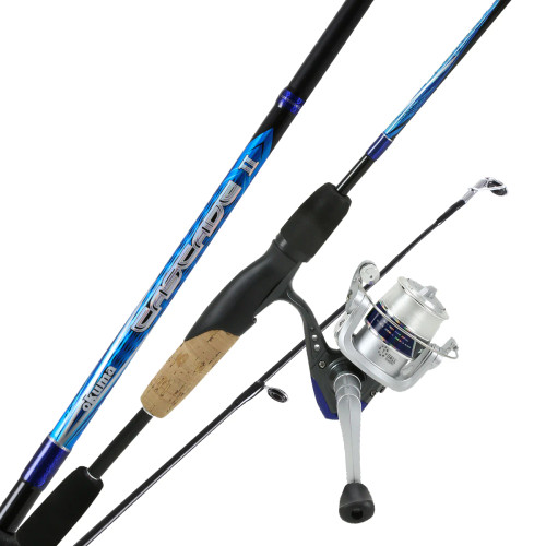 Shakespeare Catch More Fish Travel Spinning Reel and Fishing Rod Kit Blue,  4'6 - Light - Telescopic 