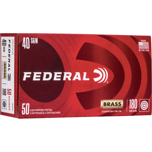 Federal Champion Pistol Ammo 40 S&W 180 gr. FMJ 50 rd.