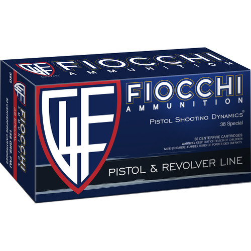 Fiocchi Range Dynamics Pistol Ammo 38 Spl. 158 gr. FMJ 50 rd.