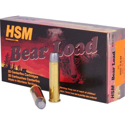 HSM Bear Load Ammunition 460 S&W Wide Flat Nose 325 gr. 20 rd.