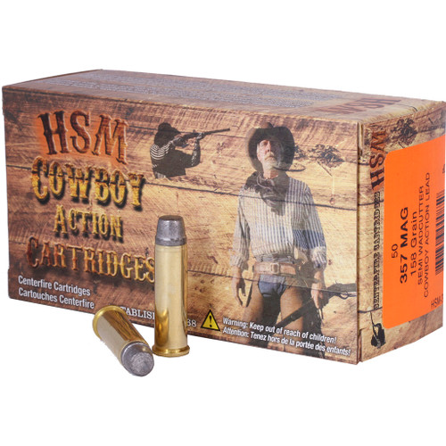 HSM Cowboy Action Handgun Ammunition 357 Mag 158 gr. 50 rd