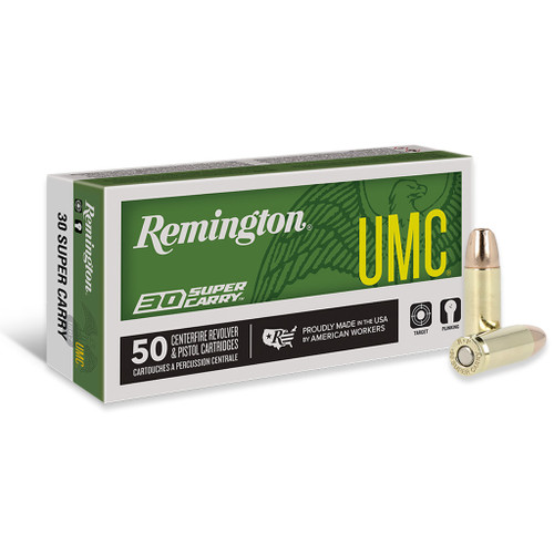 Remington UMC Handgun Ammo 30 Super Carry 100 gr. FMJ 50 rd.