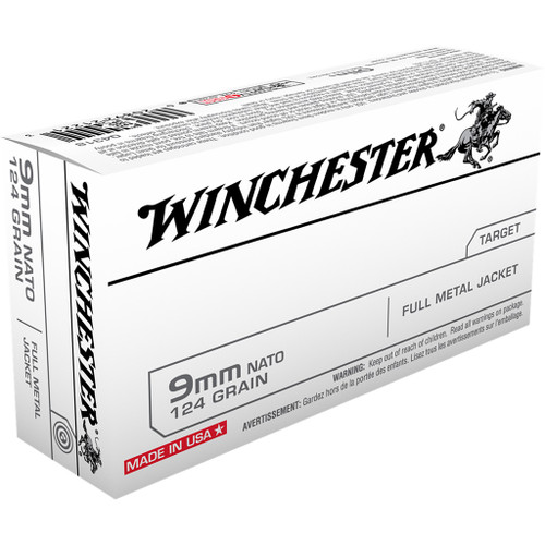 Winchester USA Pistol Ammo 9mm 124 gr. FMJ 150 rd.