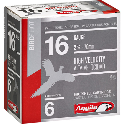 Aguila High Velocity Shotgun Game Load 16 ga. 2.75 in. 1 1/8 oz. 6 Shot 25 rd.