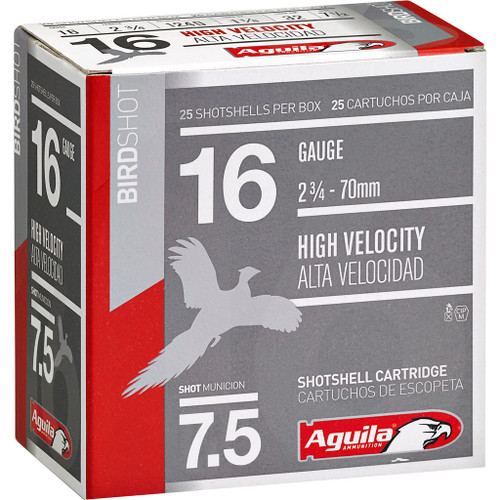 Aguila High Velocity Shotgun Game Load 16 ga. 2.75 in. 1 1/8 oz. 7.5 Shot 25 rd.