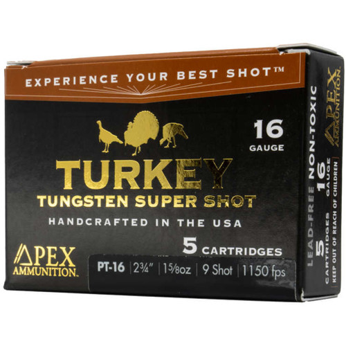 Apex Turkey TSS Shotgun Ammo 16 ga. 2-3/4 in.1-5/8oz #9 shot  5 rd