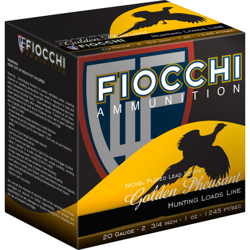 Fiocchi Golden Pheasant Shotgun Loads 20 ga. 2.75 in. 1 oz. 7.5 Shot 25 rd.