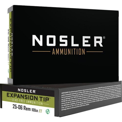 Nosler Expansion Tip Rifle Ammunition 25-06 Rem. 100 gr. ET SP 20 rd.