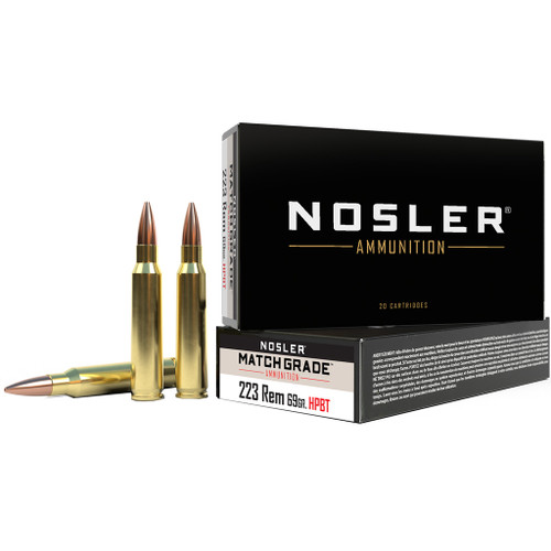 Nosler Match Grade Rifle Ammunition 223 Rem. 69 gr. CC HPBT 20 rd.