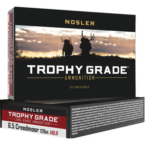 Nosler Trophy Grade Long Range Rifle Ammunition 6.5 Creedmoor 129 gr. ABLR SP 20 rd.