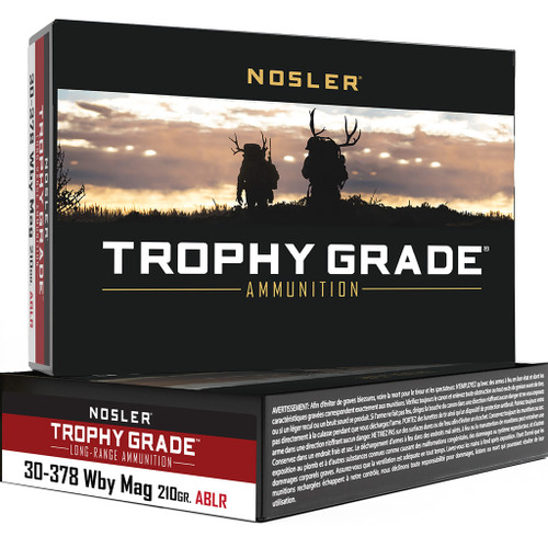 Nosler Trophy Grade Long Range Rifle Ammunition 30-378 WYB. Mag. 210 gr. ABLR SP 20 rd.