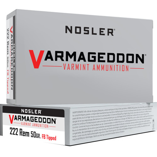 Nosler Varmageddon Rifle Ammunition 222 Rem. 50 gr. VG FBT 20 rd.