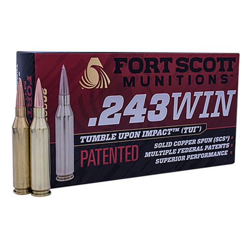 Fort Scott Munitions Rifle Ammo 243 Win. 58 gr. TUI 20 rd.