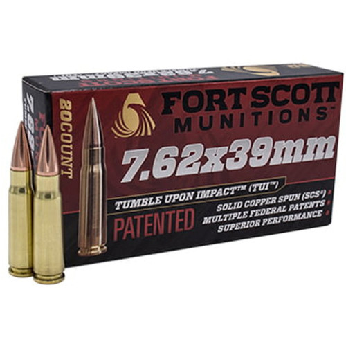 Fort Scott Munitions Rifle Ammo 7.62x39mm 117 gr. TUI SCS 20 rd.