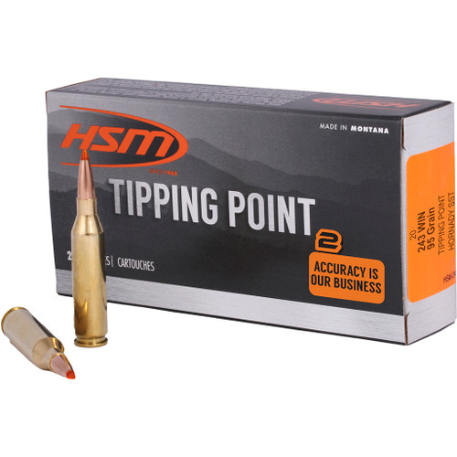 HSM Tipping Point 2 Rifle Ammo 243 Win. 95 gr. SST 20 rd.