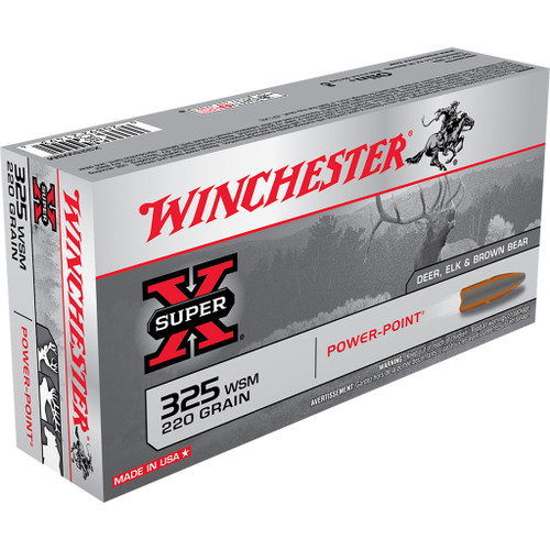 Winchester Super-X Rifle Ammo 325 WSM 220 gr. Power-Point 20 rd.