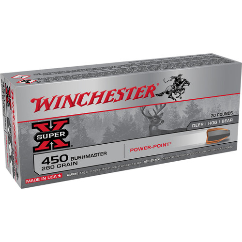 Winchester Super-X Rifle Ammo 450 Bushmaster 260 gr. Power Point 20 rd.