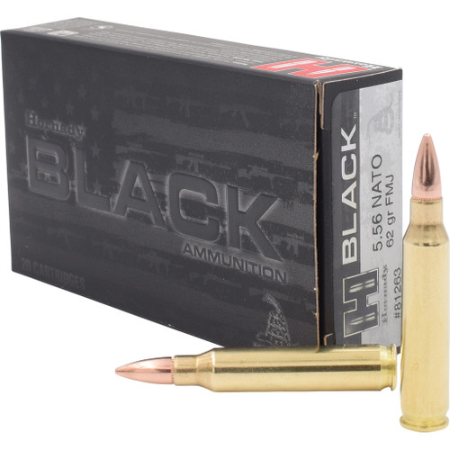 Hornady Black Rifle Ammo 5.56 NATO 62 gr. FMJ Black 20 rd.