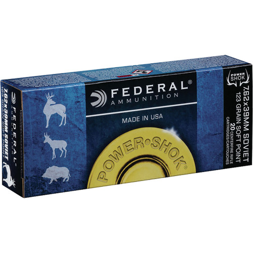 Federal Power-Shok Rifle Ammo 7.62x39 123 gr. SP 20 rd.