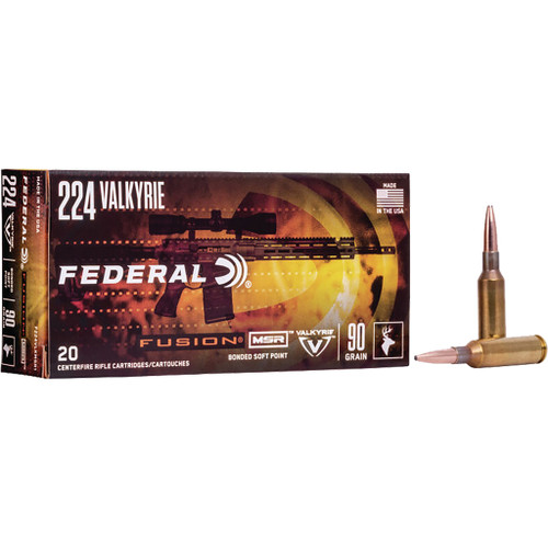 Federal Fusion Rifle Ammo 224 Valkyrie 90 gr. Fusion 20 rd.