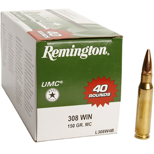 Remington UMC Centerfire Rifle Ammo 308 Win. 150 gr. FMJ 40 rd.