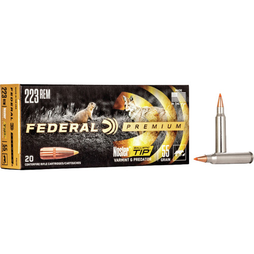 Federal Premium Rifle Ammo 223 Rem. 55 gr. Nosler Ballistic Tip 20 rd.