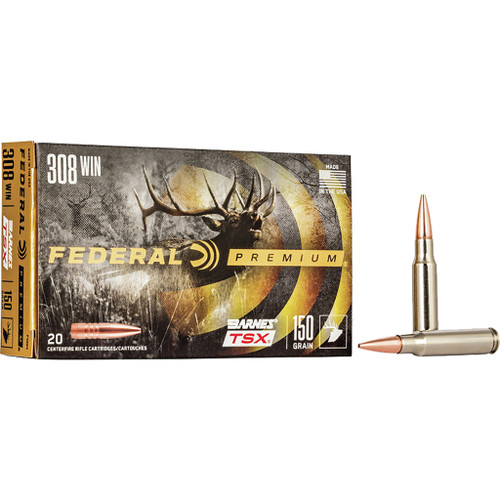 Federal Premium Rifle Ammo 308 Win. 150 gr. Barnes TSX 20 rd.