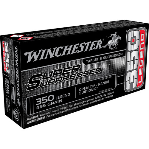 Winchester Super Suppressed Rifle Ammo 350 Legend 265 gr. Open Tip Range 20 rd.