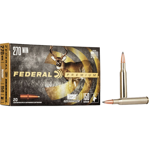 Federal Premium Rifle Ammo 270 Win 150 gr. Nosler Partition 20 rd.