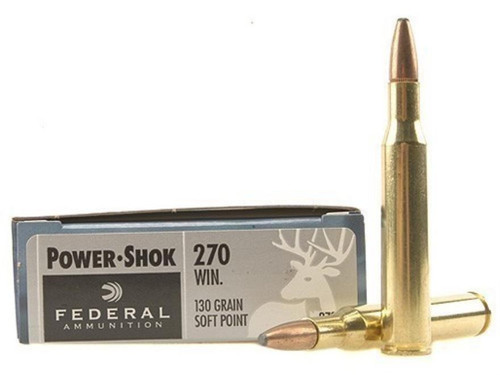Federal Power-Shok .270 Win 130 Grain Jacketed Soft Point 20 Rounds