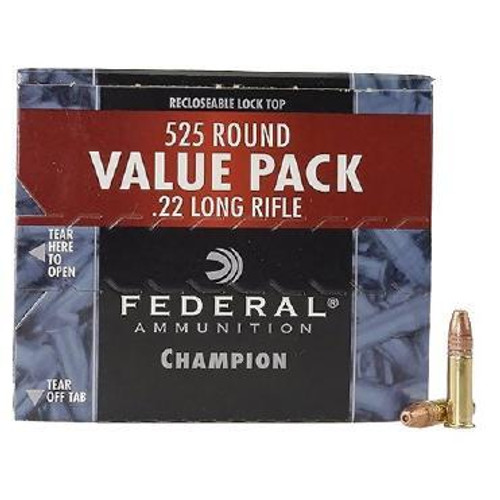 Federal Champion .22 LR 36 Grain Copper Plated Lead HP 525 Rounds