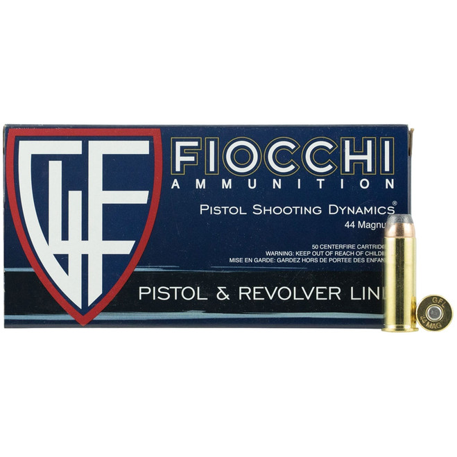 Fiocchi Shooting Dynamics Pistol Ammo 44 Rem Mag 240 gr. Jacketed Soft Point 50 rd.