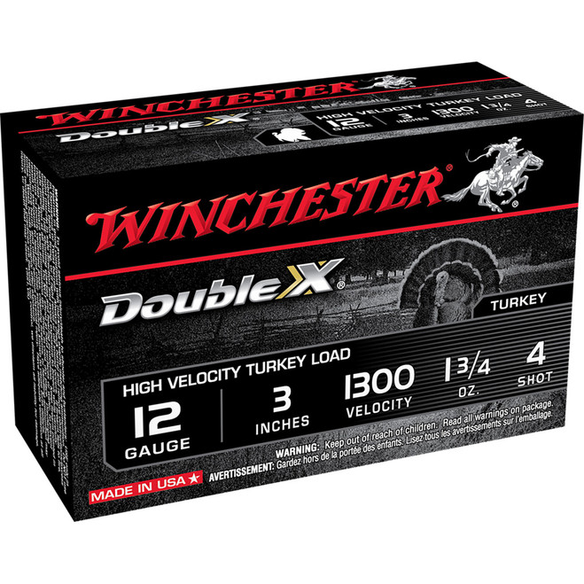 Winchester Double X High Velocity Turkey Load 12 ga. 3 in. 1 3/4 oz. 4 Shot 10 rd.