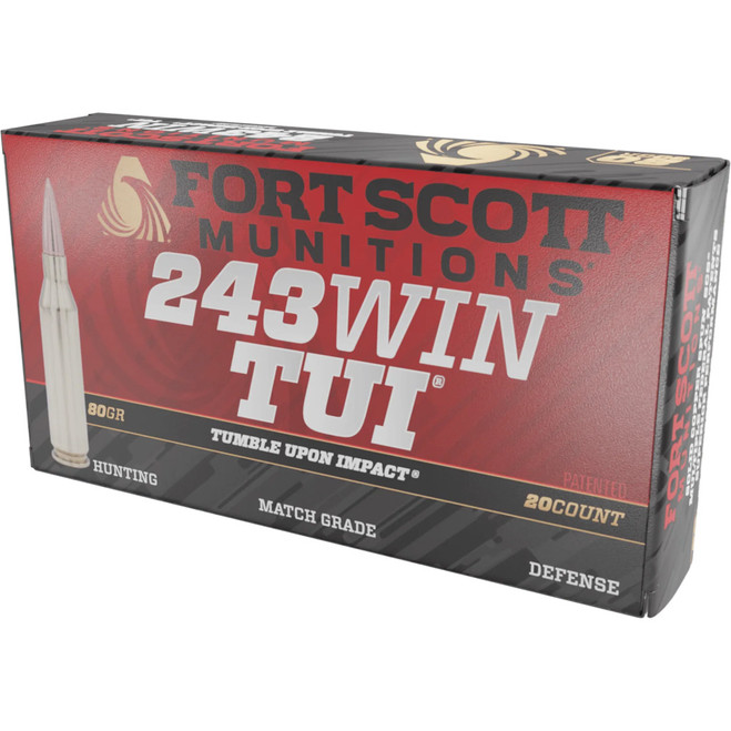 Fort Scott Munitions Rifle Ammo 243 Win. 80 gr. TUI 20 rd. Fort Scott Munitions Rifle Ammo 243 Win. 80 gr. TUI 20 rd.