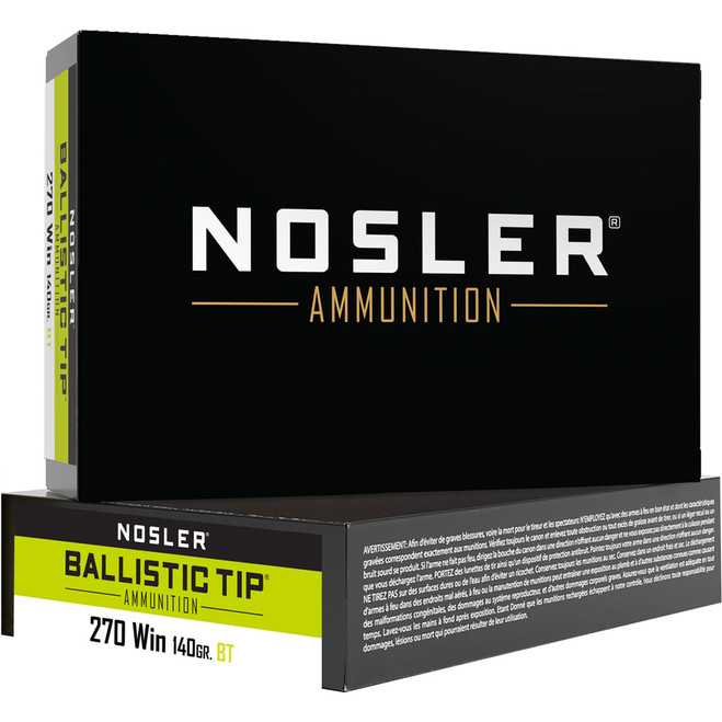 Nosler Ballistic Tip Rifle Ammunition 270 Win. 140 gr. BT SP 20 rd.