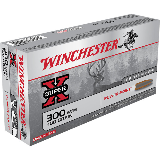 Winchester Super-X Rifle Ammo 300 WSM 180 gr. Power-Point 20 rd.