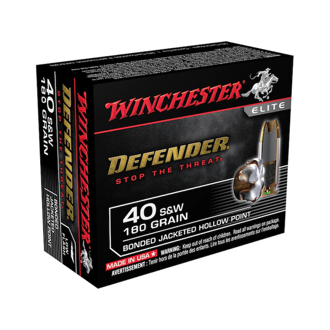 Winchester Defender Pistol Ammo 40 S&W 180 gr. JHP 20 rd.