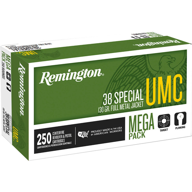 Remington UMC Handgun Ammo 38 Spl 130 gr. FMJ 250 rd.